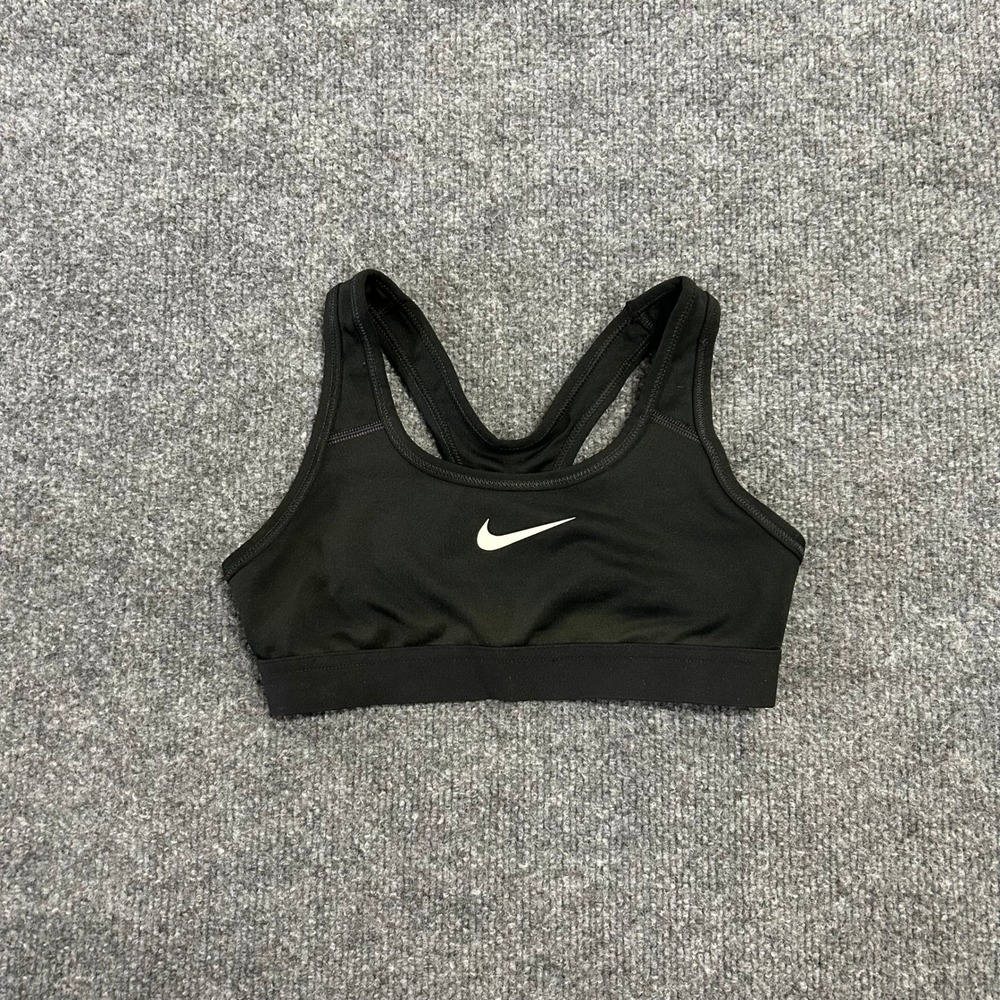 Nike Sports Bra Womens Size S Black Dri-Fit Racerback Athletic Compression Gym